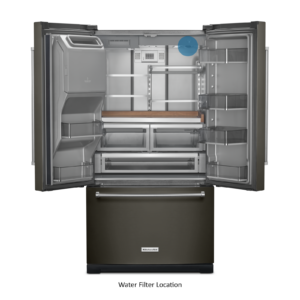 KITCHEN AID BLACK STAINLESS STEEL FRIDGE KRFF577KBS